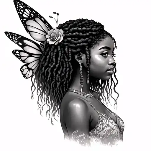 African American Girl Fairy Dread Lock