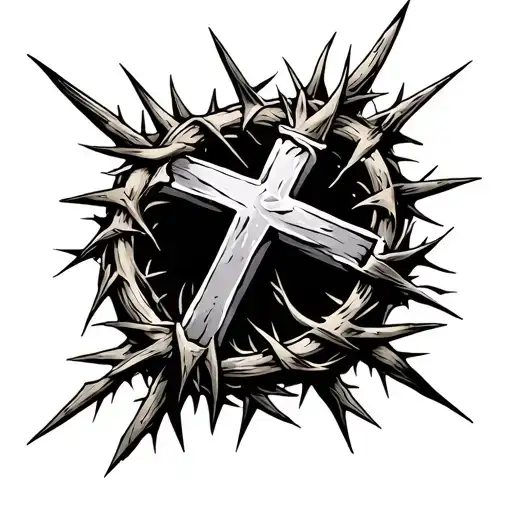 Nail Cross With Crown Of Thorns