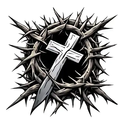 Nail Cross With Crown Of Thorns