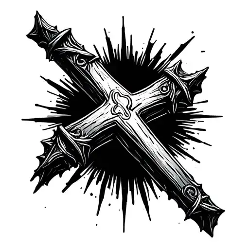 Christian Cross Made Of Nails