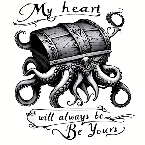 Treasury Chest With Tentacles And Phrase My Heart Will Always Be Yours