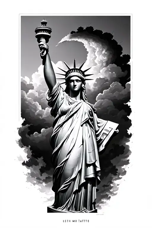 Gothic Statue Of Liberty Taken Over By Nature