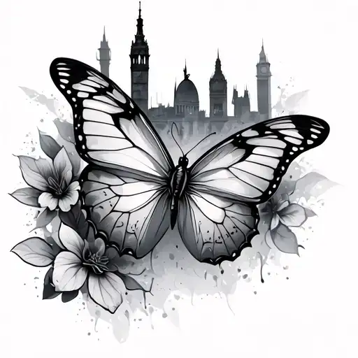 Butterfly With Berlin Skyline