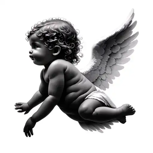 Baby Angel Wings Flying Across