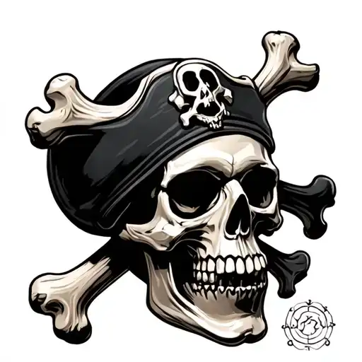 A Pirate Skull Cross Bones Realistic