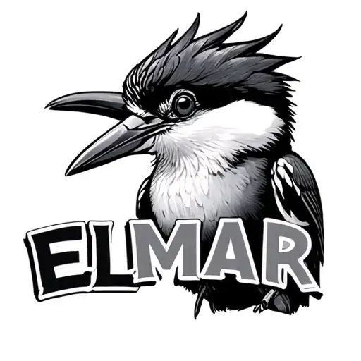 Black And White Kookaburra With Words Elmar