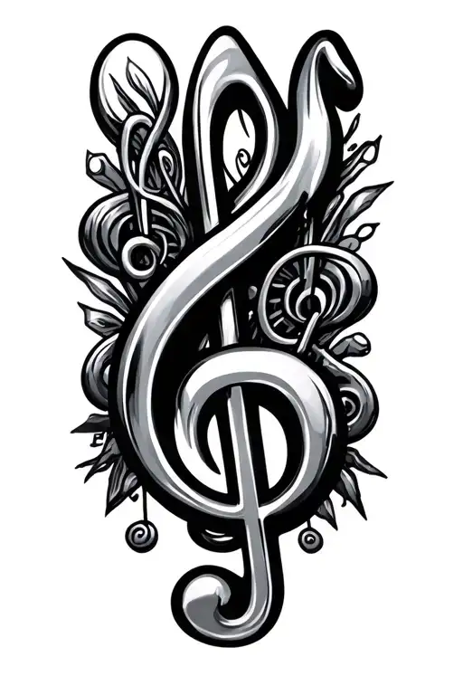 Music Clefs Made Of Car Parts