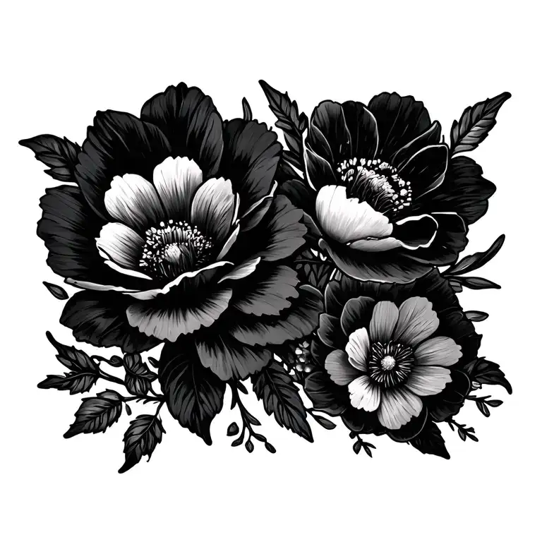 Birth Month Flowers Intertwined