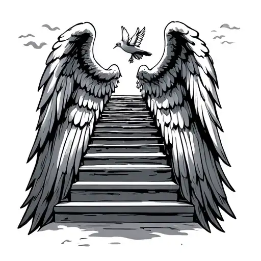Angel Wings Stairs Gates To Heaven Dove