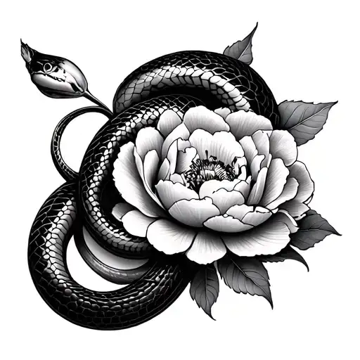 Peony And Snake