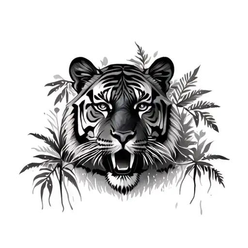 Tiger Nature Elements Like Trees