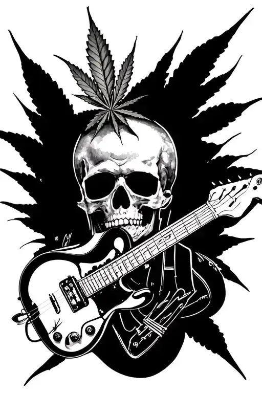 Music And Weed Tattoo For Brother Who Passed Away On Forearm