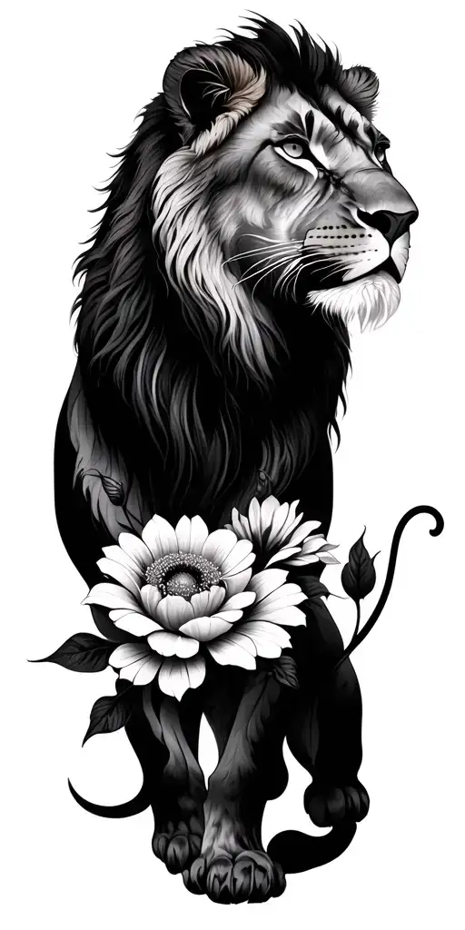 Lioness Flowers Mandala