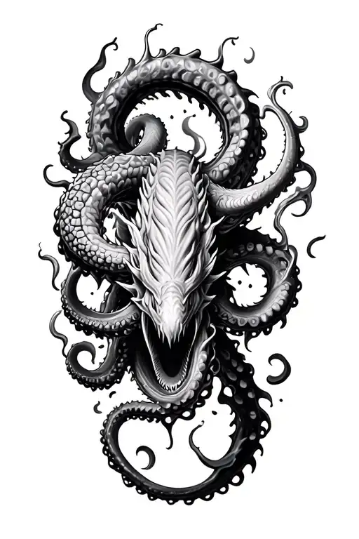 Kraken Attacking Fading Into Smoke