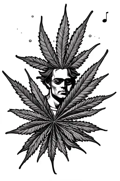 Music And Weed Tattoo For Brother Who On Forearm Band