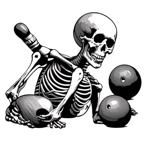 Skeleton Bowling A Moon