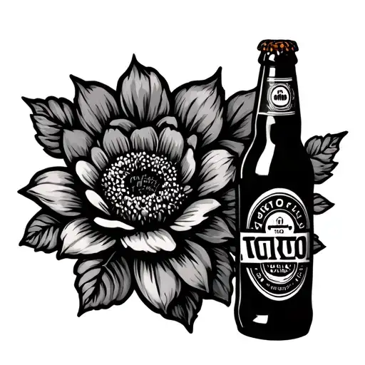 Beer Bottle With Flower