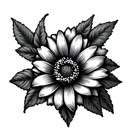 Beer Bottle With Flower Line Drawing