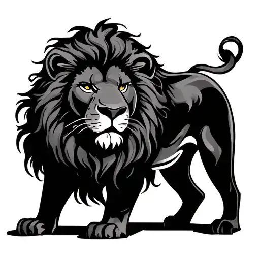 Lion Thigh Tattoo 1995