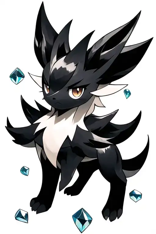 Ninetails Pokemon With Gems Scattered