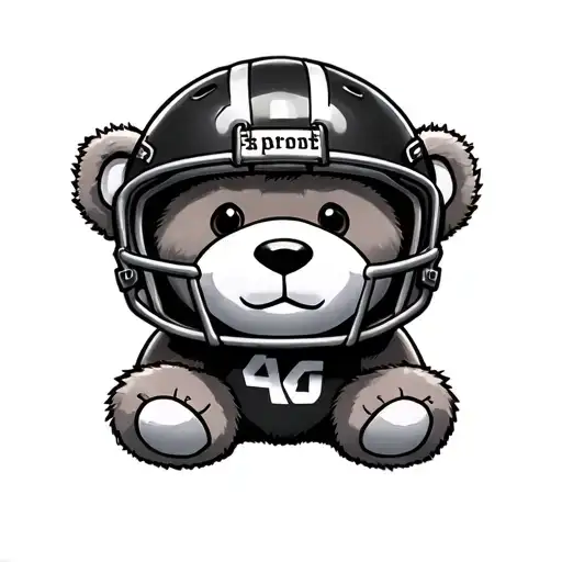 Teddy Bear With Football Helmet