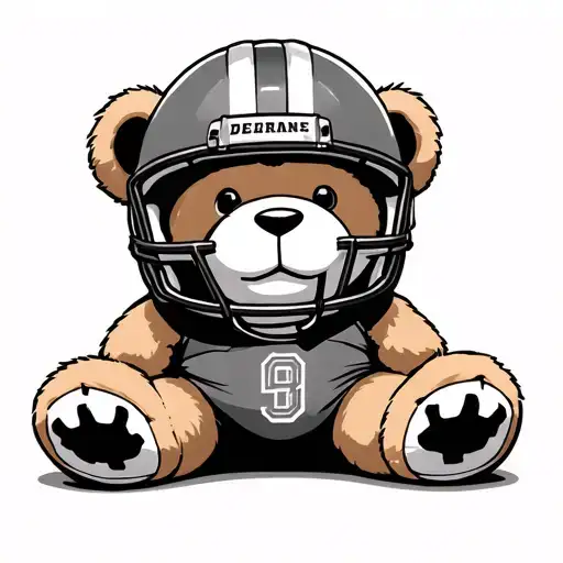 Teddy Bear With Football Helmet