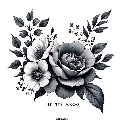 Infinite Logo And Flowers And First Names Arnaud