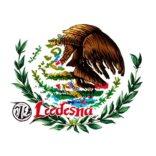 Mexican Flag With Ledesma Lettering