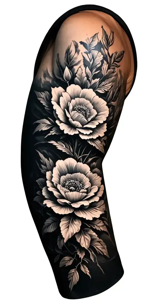 Sleeve Tattoo Flowers And Has To Look Manly