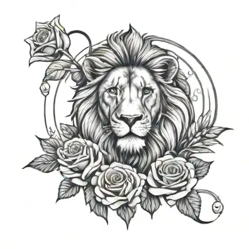 Lion And Rose