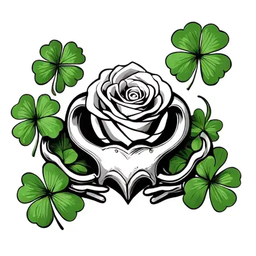 Shamrock And Claddagh And Rose