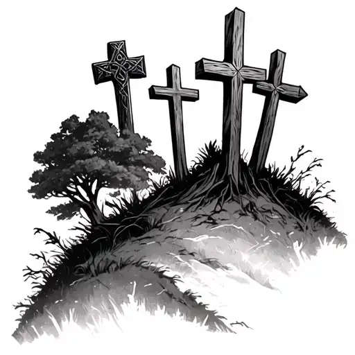3 Crosses On Hill