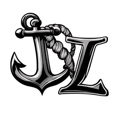 J And L That Look Like A Anchor And A Hook Intertwined