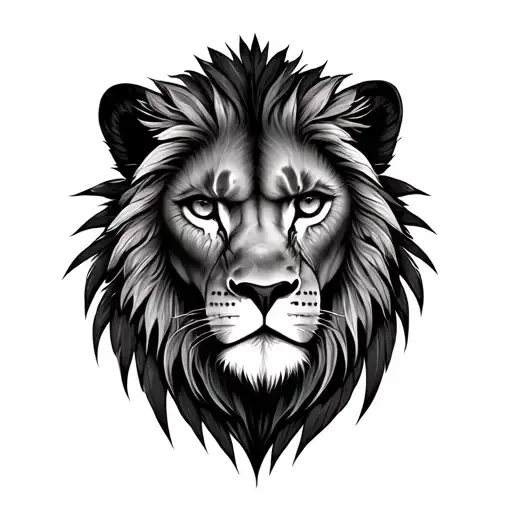 Half Sleeve Tattoo With Eyes That Are Half Lion Half Human With Feathers Surrounding