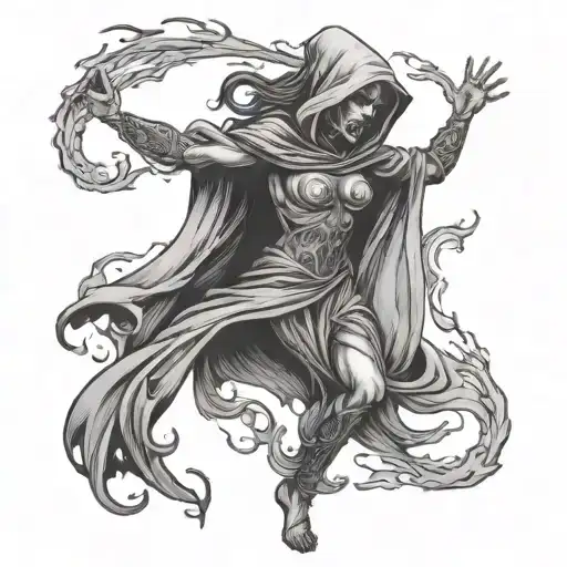 A Girl A Reaper Demon Dancing