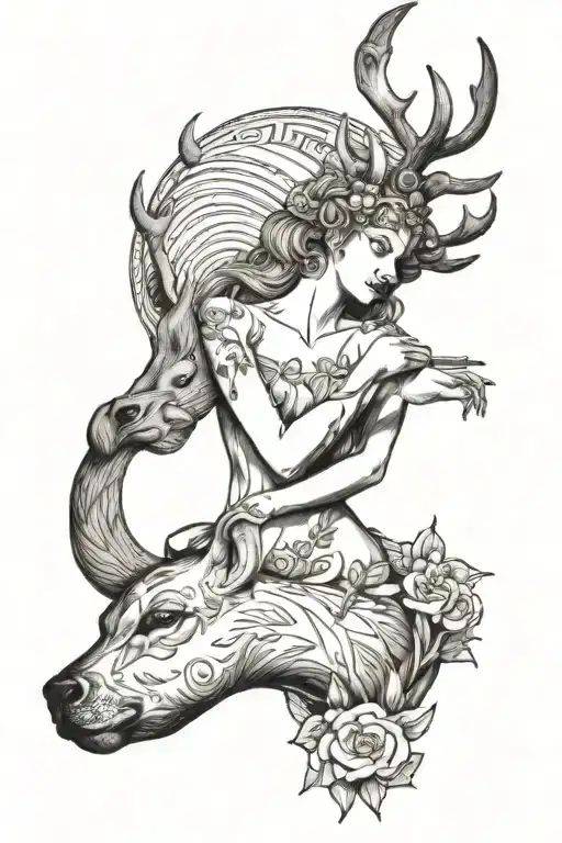 Artemis In The Nude With The Deer