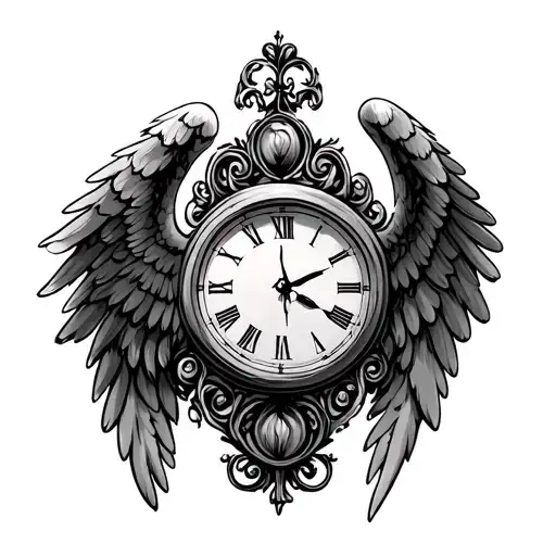 Clock With Angel Wings