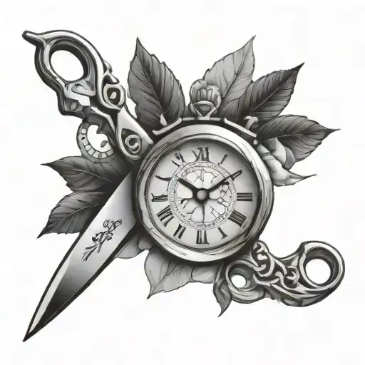 Clock And Scissors