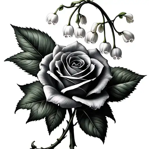 Lily Of The Valley And Rose