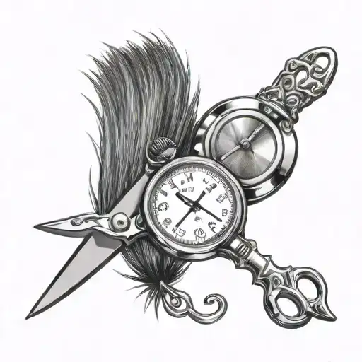 Hair Scissors And Watch