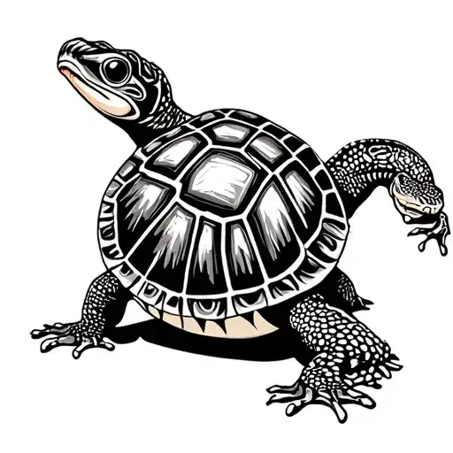 Polynesian Tortle And Gecko Crawling