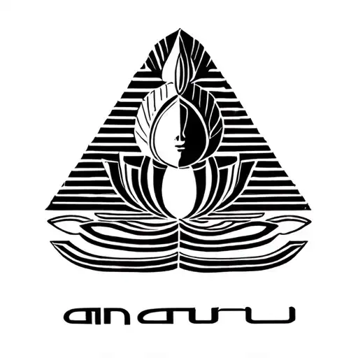 A Minimalist Style Incorporating Pharaonic Lotus Flower And The Name Andrw In Heiroglyphic