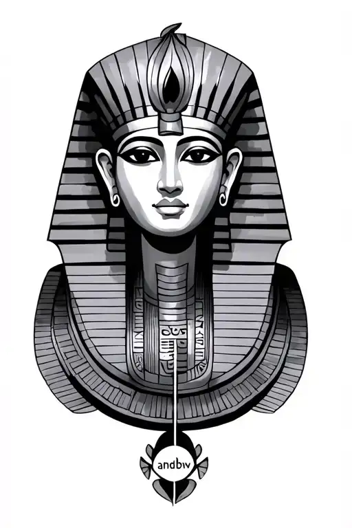 A Minimalist Style Incorporating Pharaonic Lotus Flower And The Name Andrw In Heiroglyphic