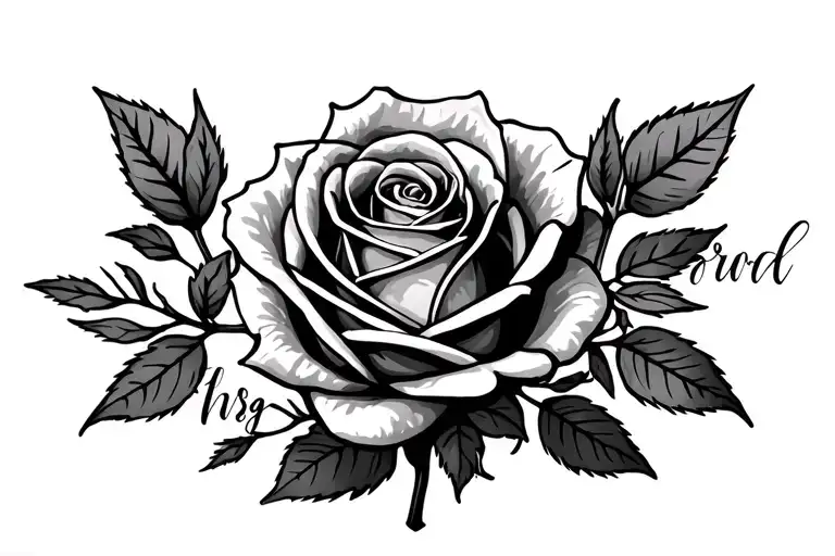Rose And Name Written