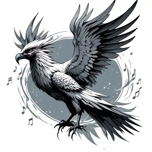 Ice Phoenix Inclined With Music