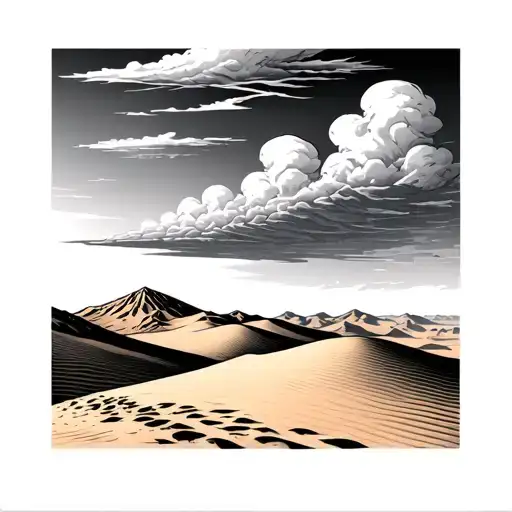 Sand Dunes Desert Storm Clouds
