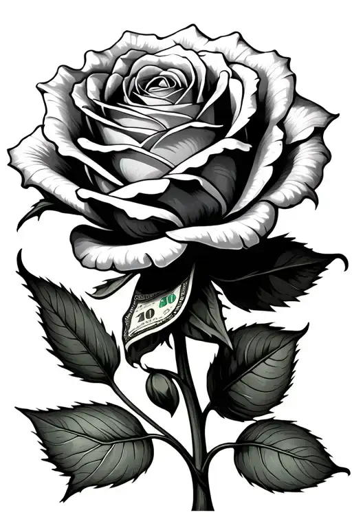 Rose Made Of 20 Dollar Bills