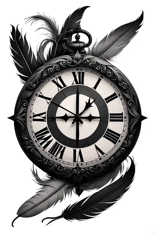 Feathers Cross Clock