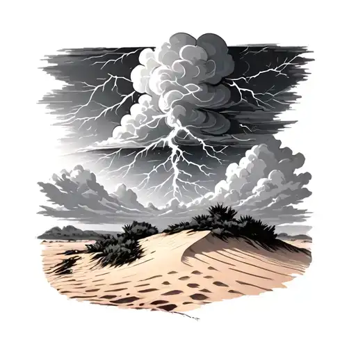 Sand Dunes Thunder Storm Clouds