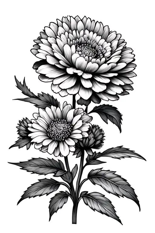 Carnation And Chrysanthemum And Aster